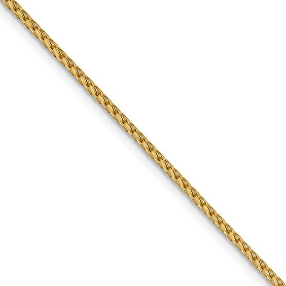 1.6mm 14k Yellow Gold Diamond Cut Open Franco Chain Necklace 20 Inch